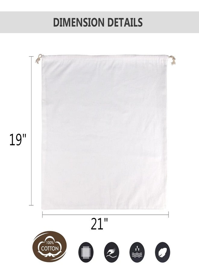 HAMBOLY 100% Cotton Bags 5 Pack Dust Cover Storage Pouch with Drawstring Closure for Packaging Handbags Purses Pocketbooks Shoes Boots, White (21 x 19 in) - Image 2
